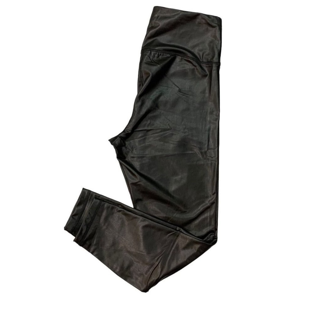 XL 90 Degree by Reflex Women's New Leatherette Leggings Super Hi Rise Ankle Leng